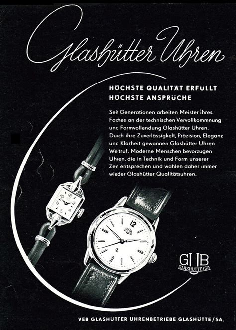 glashütte damenuhr 60er|VEB Glashütter Uhrenbetriebe 1960 .